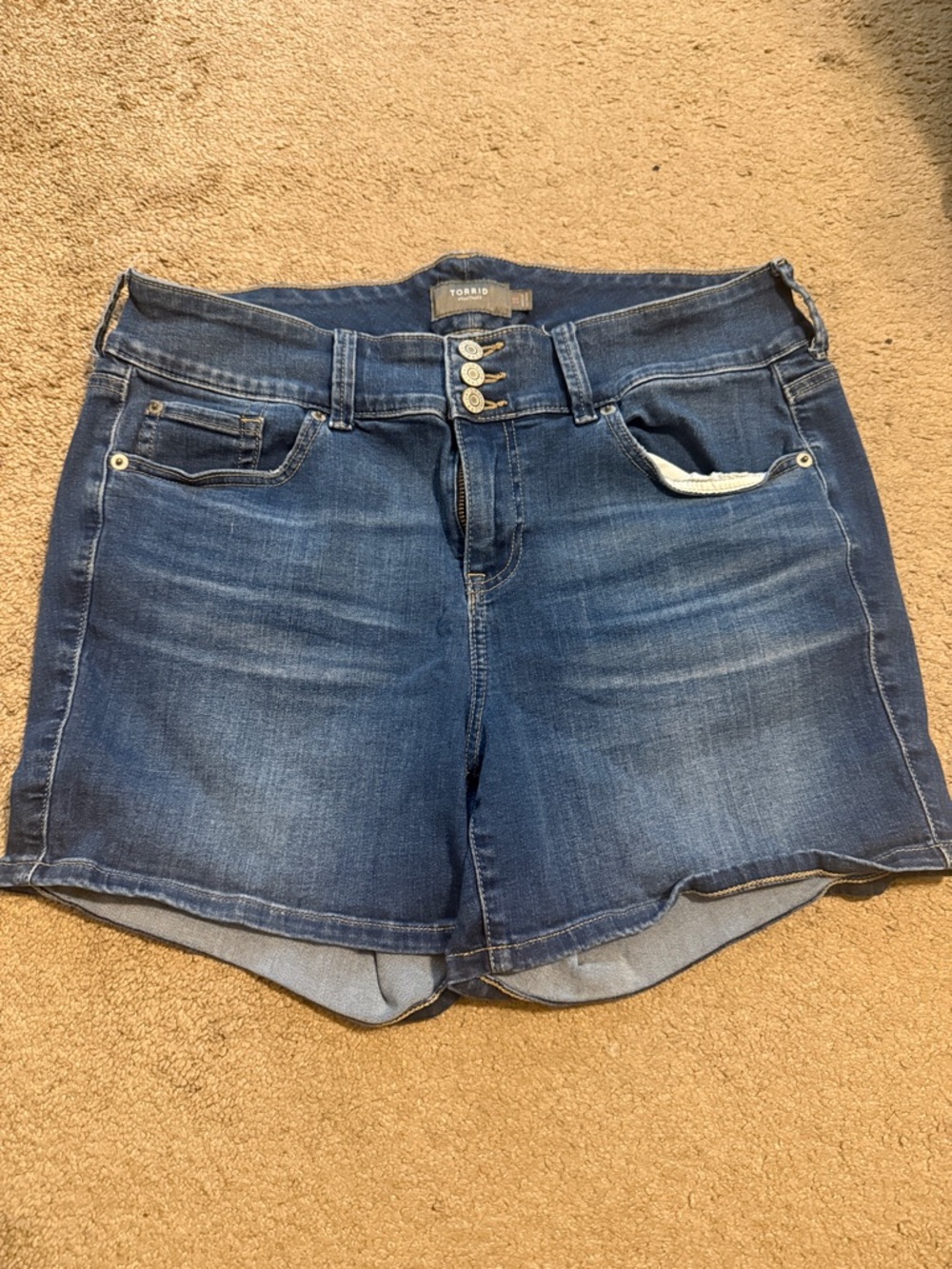 Torrid Stretch Denim Shorts with Button Fly